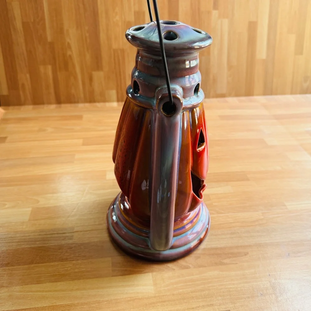 Jack-o'-lantern stoneware lantern Halloween decoration